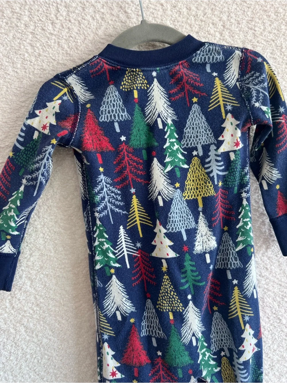 Hanna Andersson Infant Blue Winter Christmas Zipper‎ Pajamas Size 18-24 Months